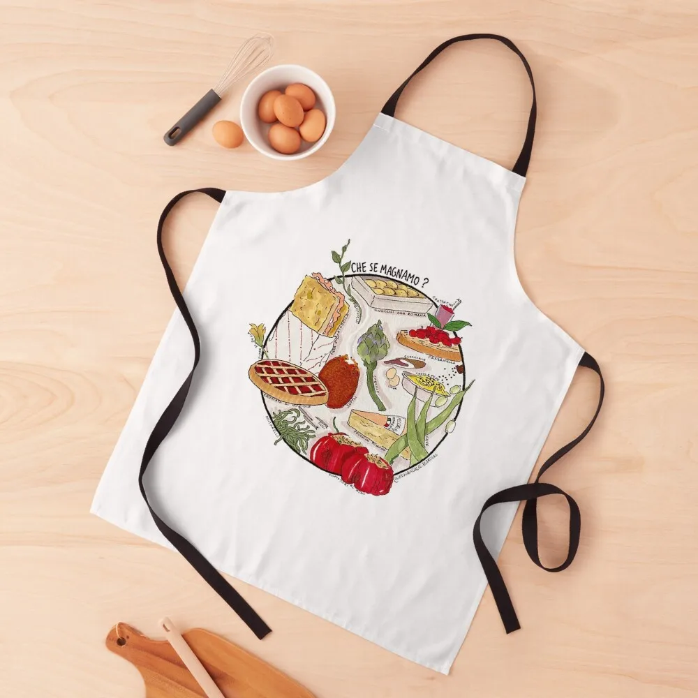 Roman Food / Che Se Magnamo? Apron Restaurant Kitchen Equipment Men gift Chef Accessory Apron