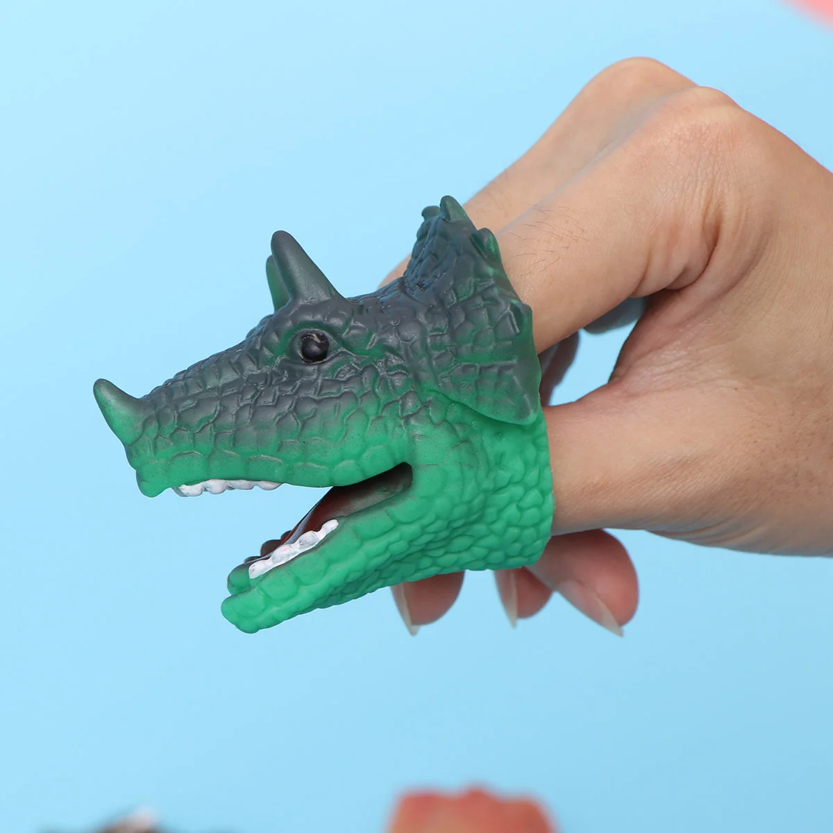 5 pezzi burattini da dito simulazione divertente puntelli per dita animali dinosauro in silicone burattino dito giocattolo interattivo puntelli giocattoli creativi