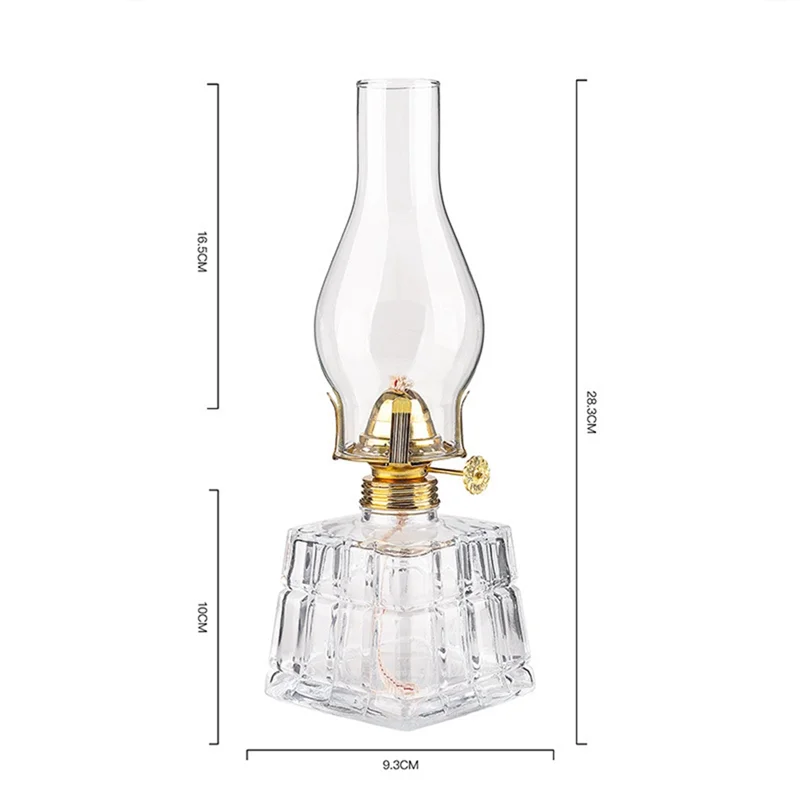 LICE-Chamber مصابيح زيت كلاسيكية عتيقة مصباح زيت فانوس مصابيح زيت عتيقة للاستخدام الداخلي ديكور عتيق واضح إعصار