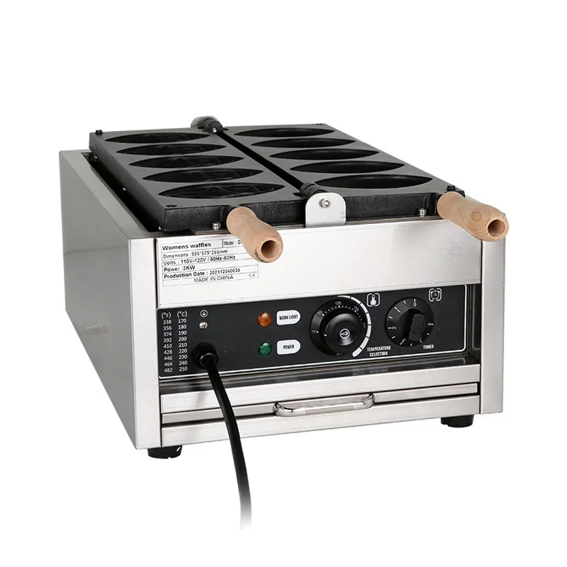 

New process Tecfd Electric Women Waffle Oven Waffle Maker Machine Commercial 10 Pcs Per Time Food Grade Stainless Steel Provided