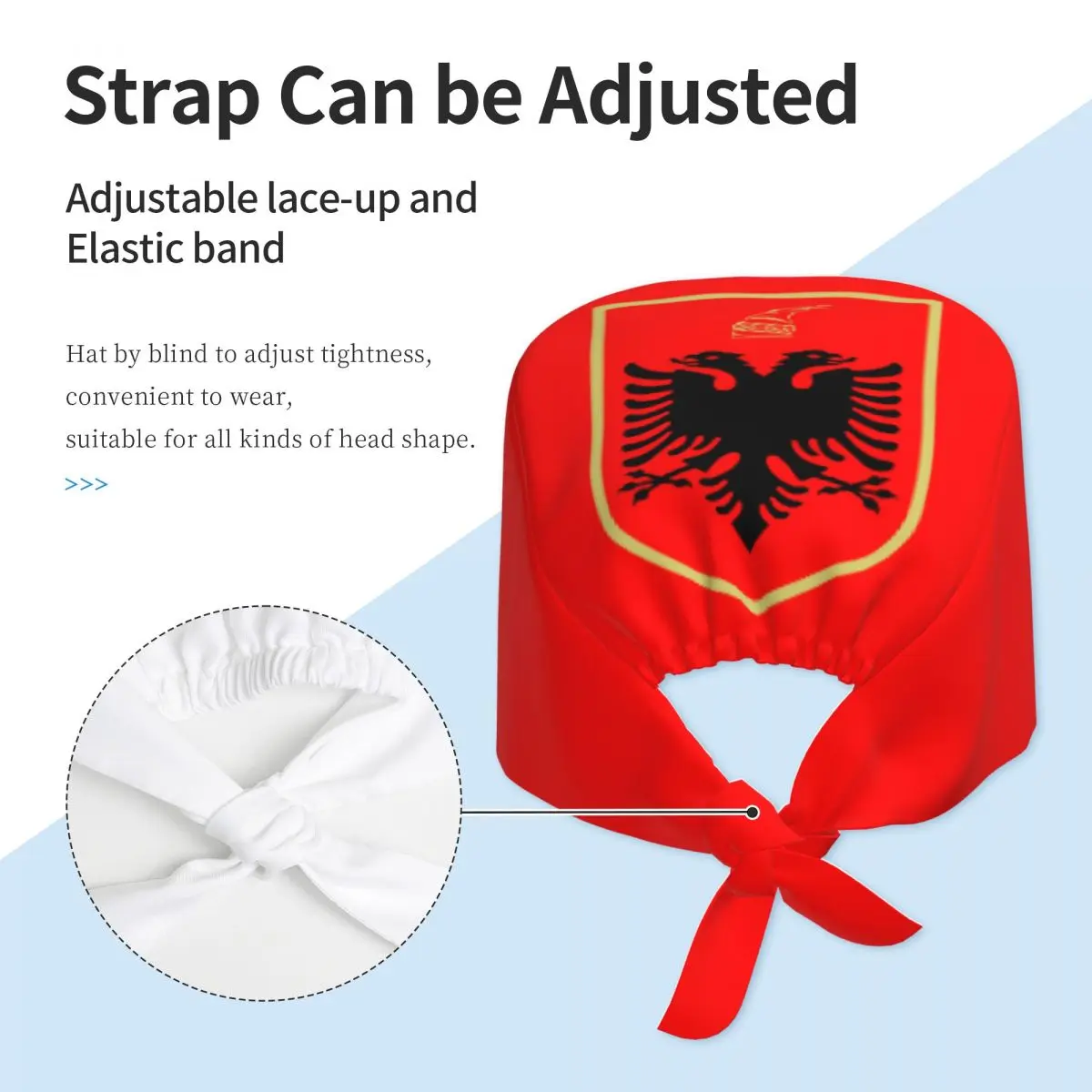 Gorro personalizado con bandera de Albania antigua UCk para personal médico, gorro para mujeres y hombres, ejército de liberación de Kosovo para gorro de Chef, gorros exfoliantes