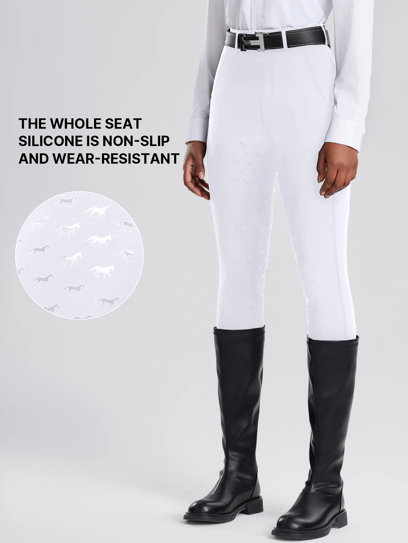 Women's equestrian pants, equestrian sports pants, professional equestrian clothing, all silicone design, high elasticity fabric