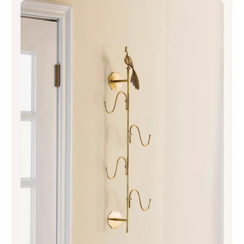 

Home Decor Brass Coat Rack Wall-Mounted Luxury Bedroom Clothes Hooks Modern Entryway Hat Coat Hanger Wall