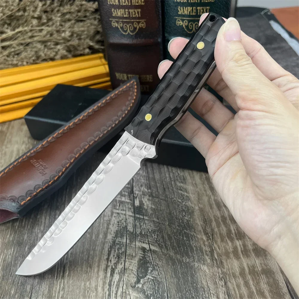 

Heavy Duty Full Cut Outdoor Survival Knife with Forged Steel Blade and Ebony Handle for Camping and Bushcraft