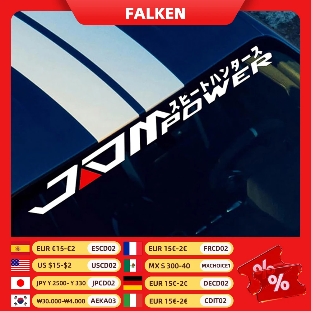 JDM Windshield Car Decoration Stickers Vinyl Waterproof Non-fading Large size Personalized Japanese Racing Decals