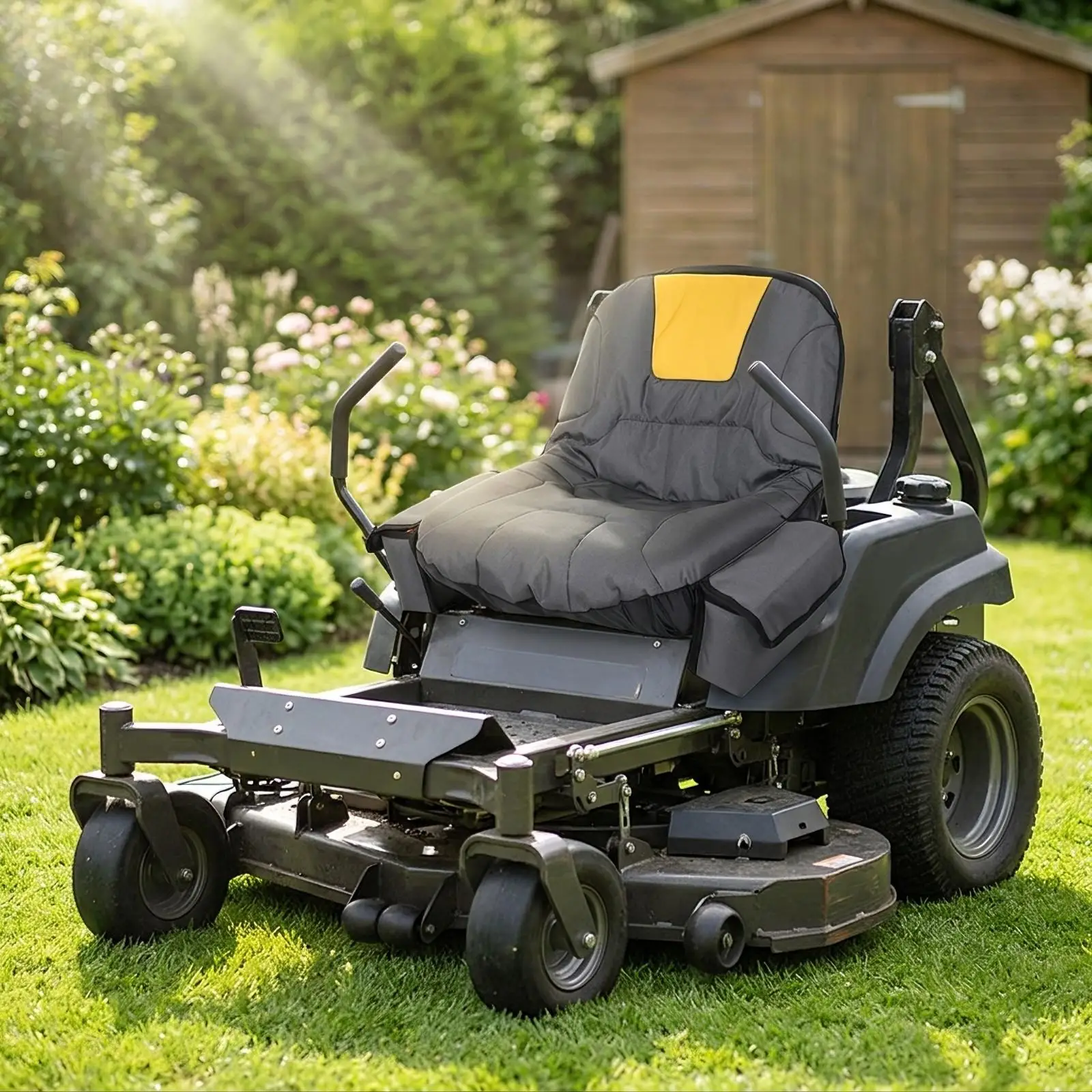 Universal Fit Riding Mower Seat Cover Waterproof Protector with Storage Pockets for Garden Tractor