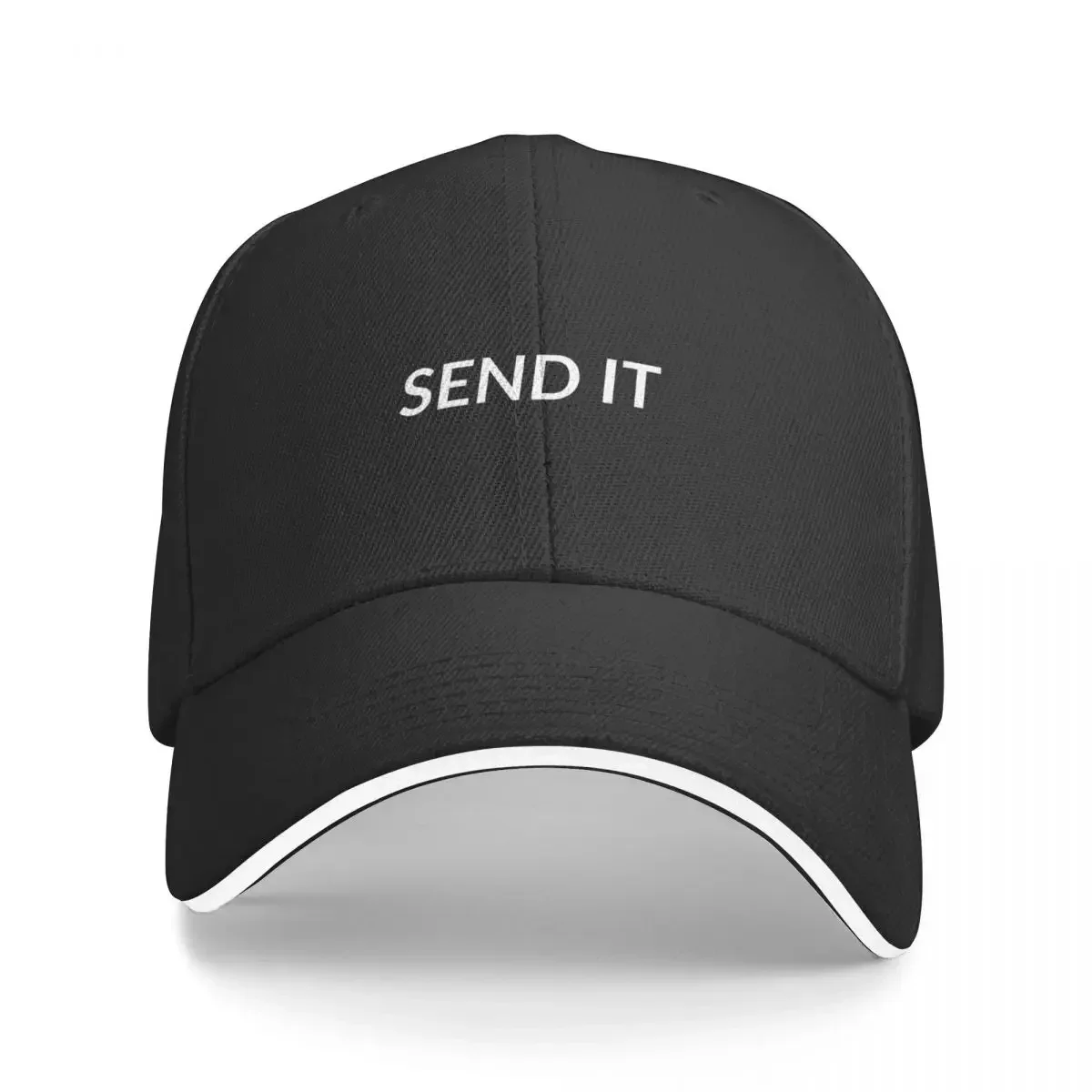 White Send It Baseball Cap Visor Hood Hats Woman Men's
