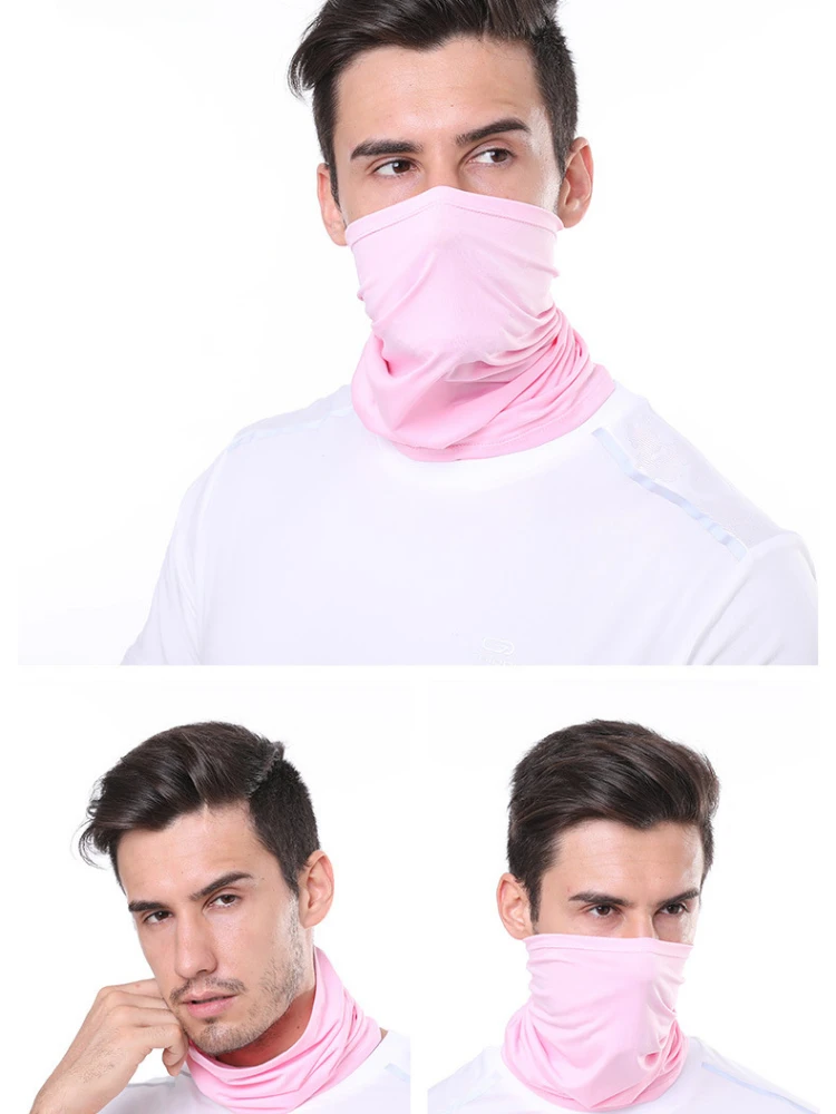 Bandana de cor sólida alta elástica sem costura buffs gaiter bandana ciclismo montanhismo protetor facial cachecol masculino