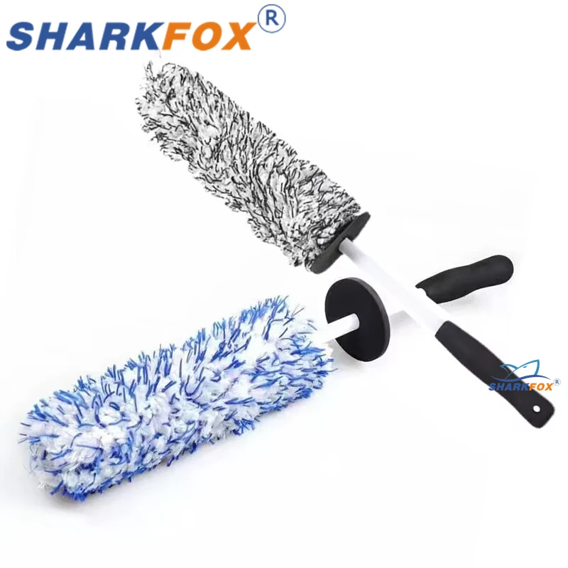 

Sharkfox Car Wash Microfiber Wheels Brush Non-Slip Ultra Soft Car Cleaning Gloves Mitt Car Wheel Spokes Brushes Car Accessories