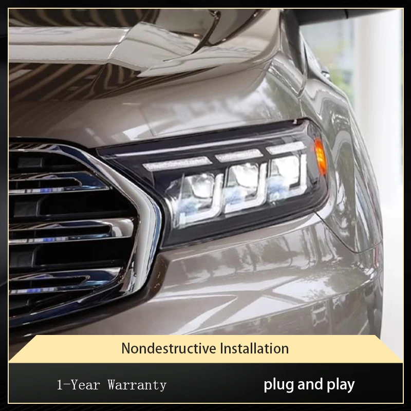 Running Light Auto for Cars 12V Ford Ranger 2015-2022 Headlight LED Drl High Configure Daylight Turning Accessories Front Lamp