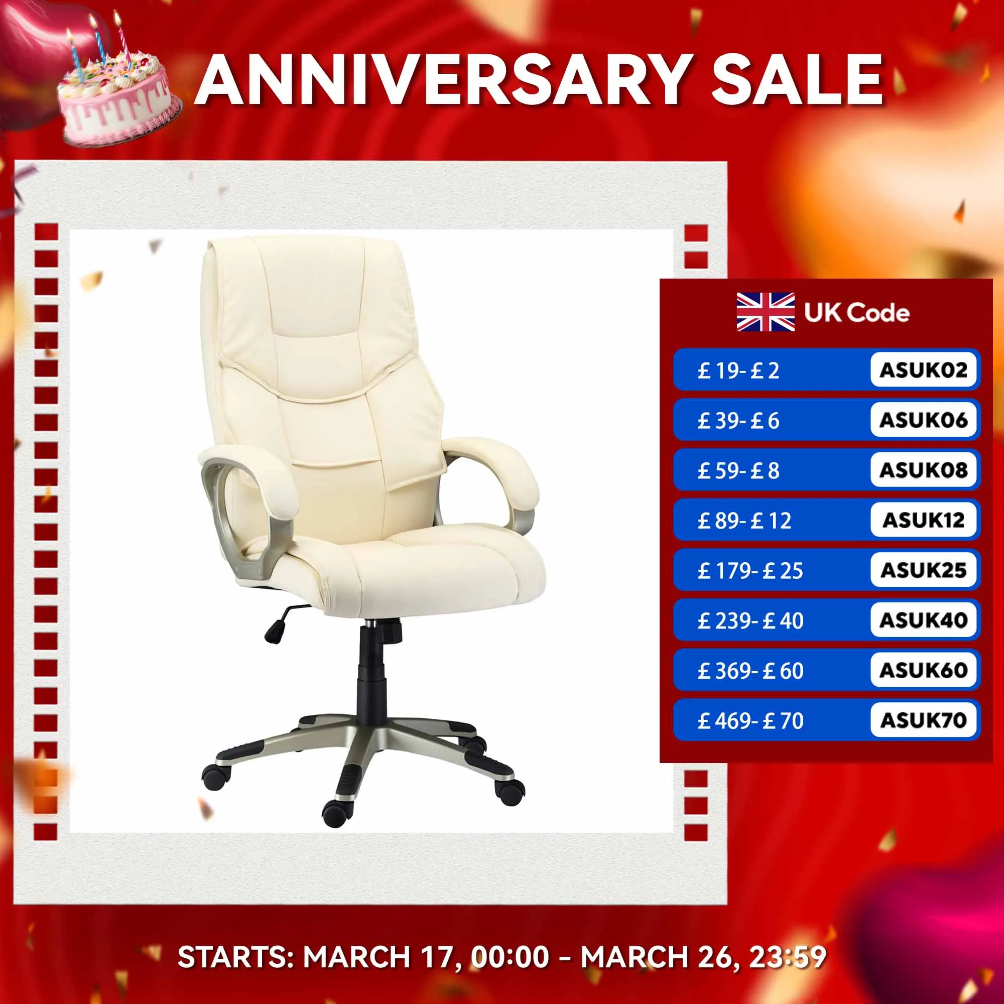 HOMCOM Executive Office Chair Faux Leather Computer Desk Chair w/ Wheel Brown