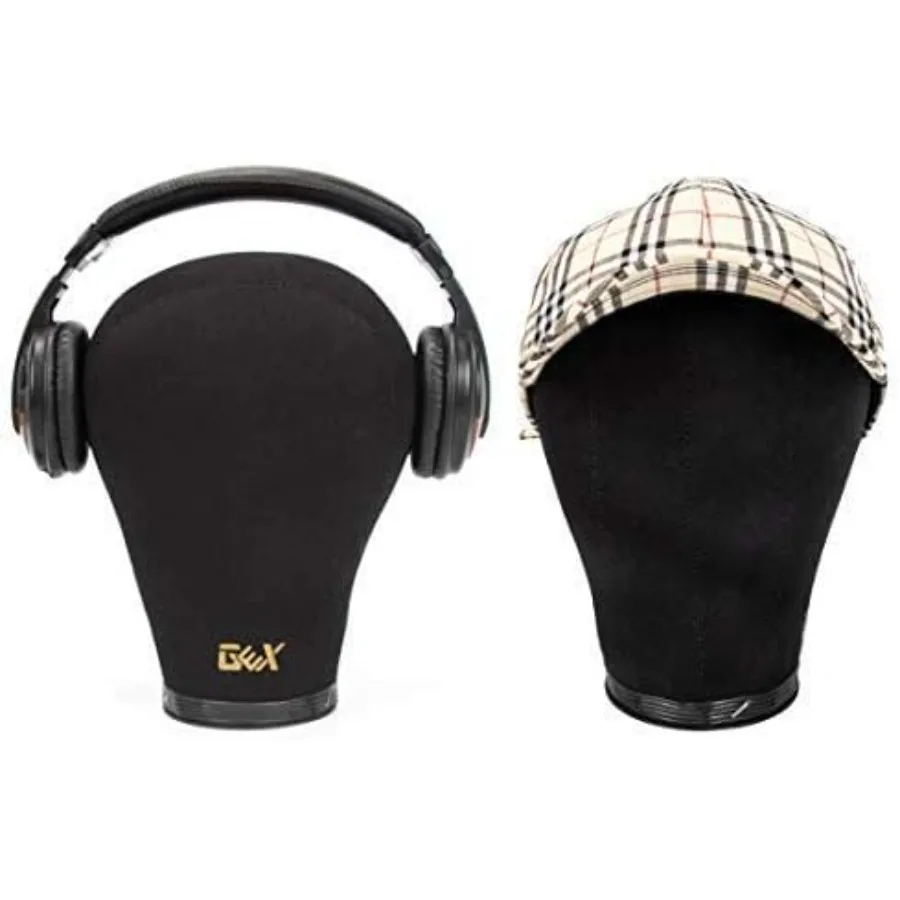 GEX 2024 قماش الفلين شعر مستعار كتلة المعرضة رئيس لصنع شعر مستعار تجفيف التصميم عرض مع الجدول C المشبك حامل حامل أسود 22 Id