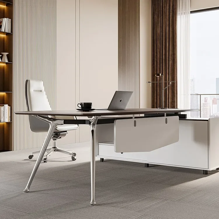 

Manager level, minimalist modern female supervisor, CEO level boss, single desk and chair combination office furniture