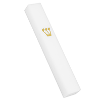 Jewish Mezuzah Case Goal Post Home Decoration Classic Judaica Door Blessing White Acrylic Front Decorations