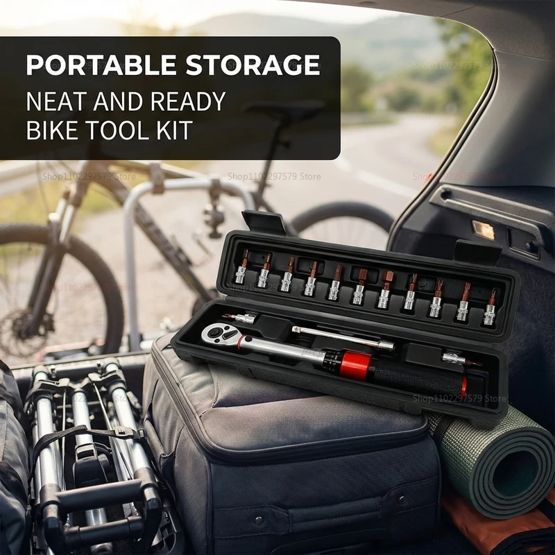 

15Pcs Bicycle Torque Wrench Set 1/4 Inch Dual Direction Bike Allen Key Socket Spanner Kit Precision Motorcycle Repair Tool