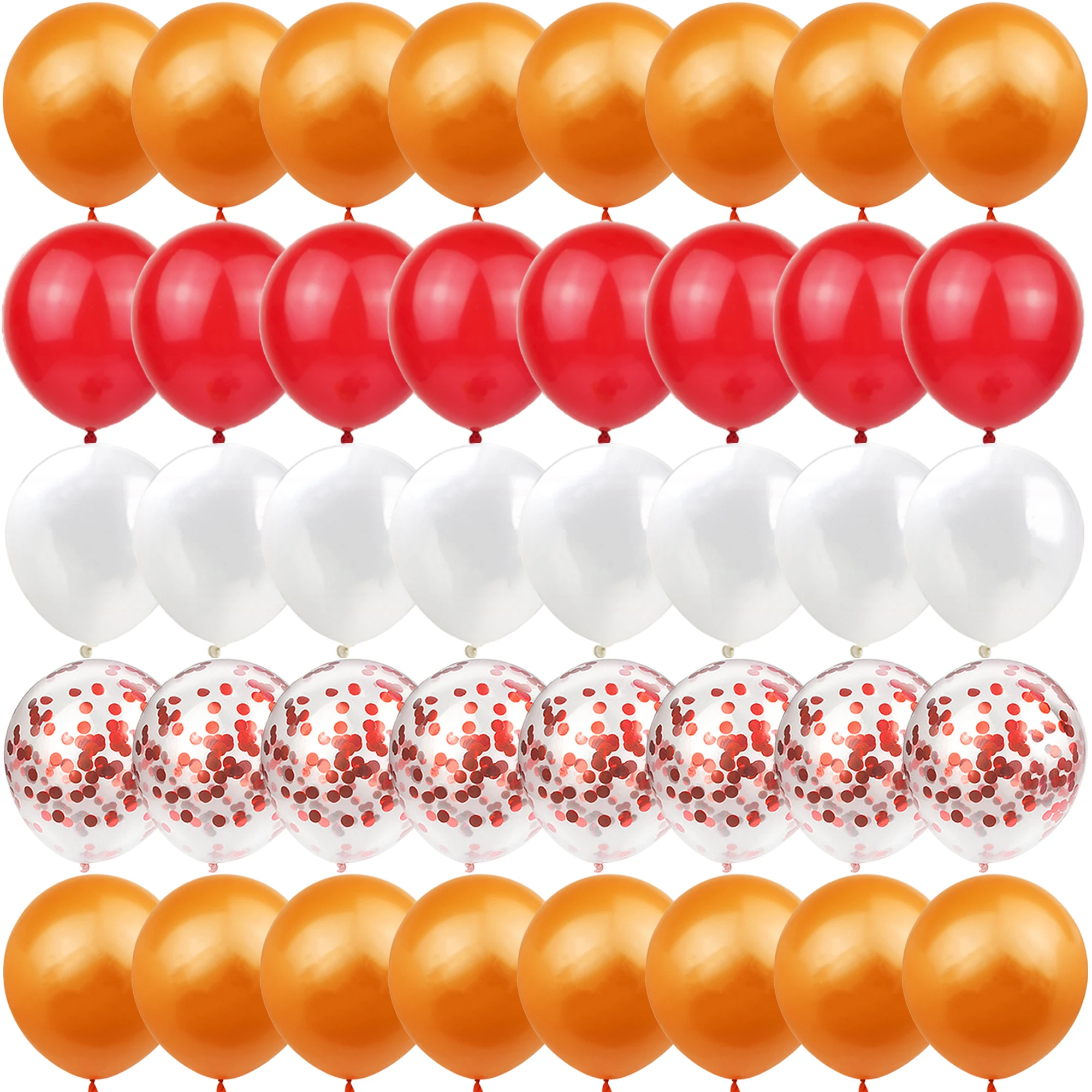 40PCS Orange and Red Flash Package Balloons Gender Reveal Wedding Valentine's Day Baby Shower Birthday Globos Party Decorations