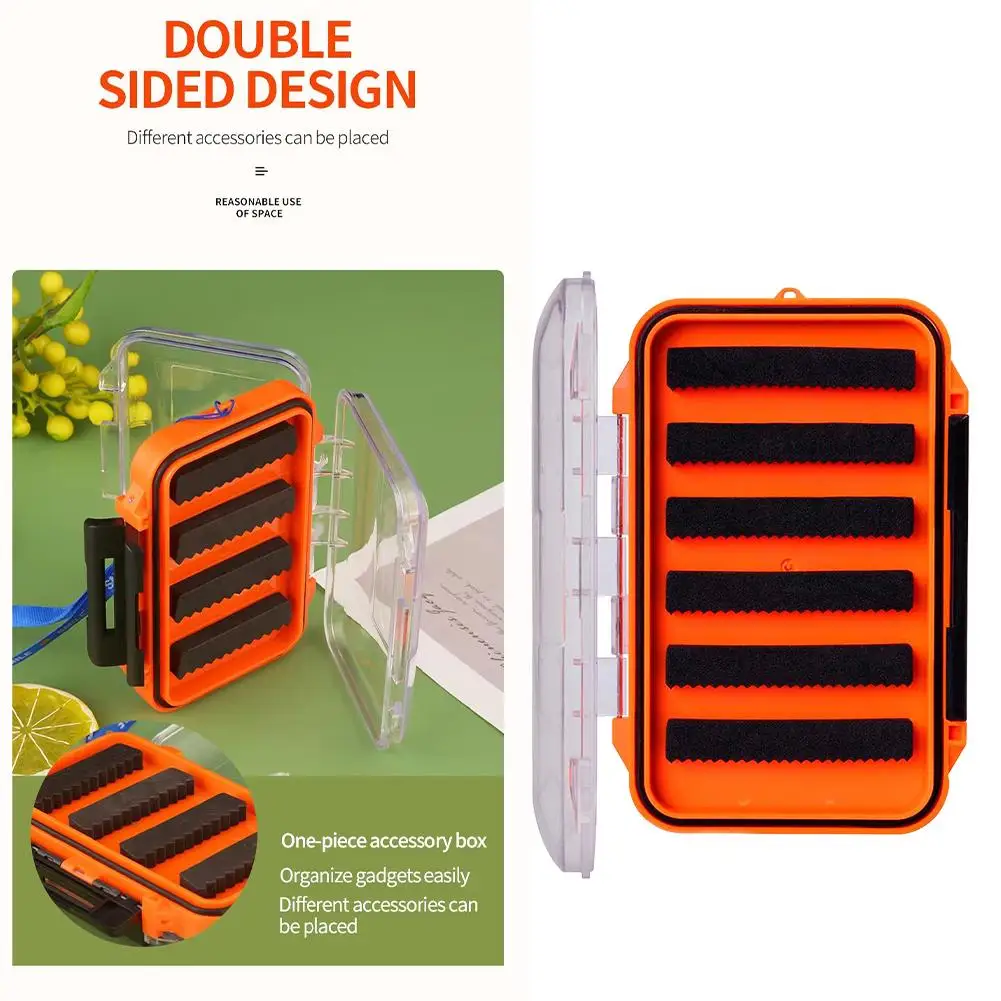 يطير صندوق صيد ل يطير الصيد سمك السلمون المرقط الوجهين مقاوم للماء خفيفة الوزن سهلة قبضة غطاء شفاف يطير الصيد إغراء صندوق تهزهز Fl E0x3 #1