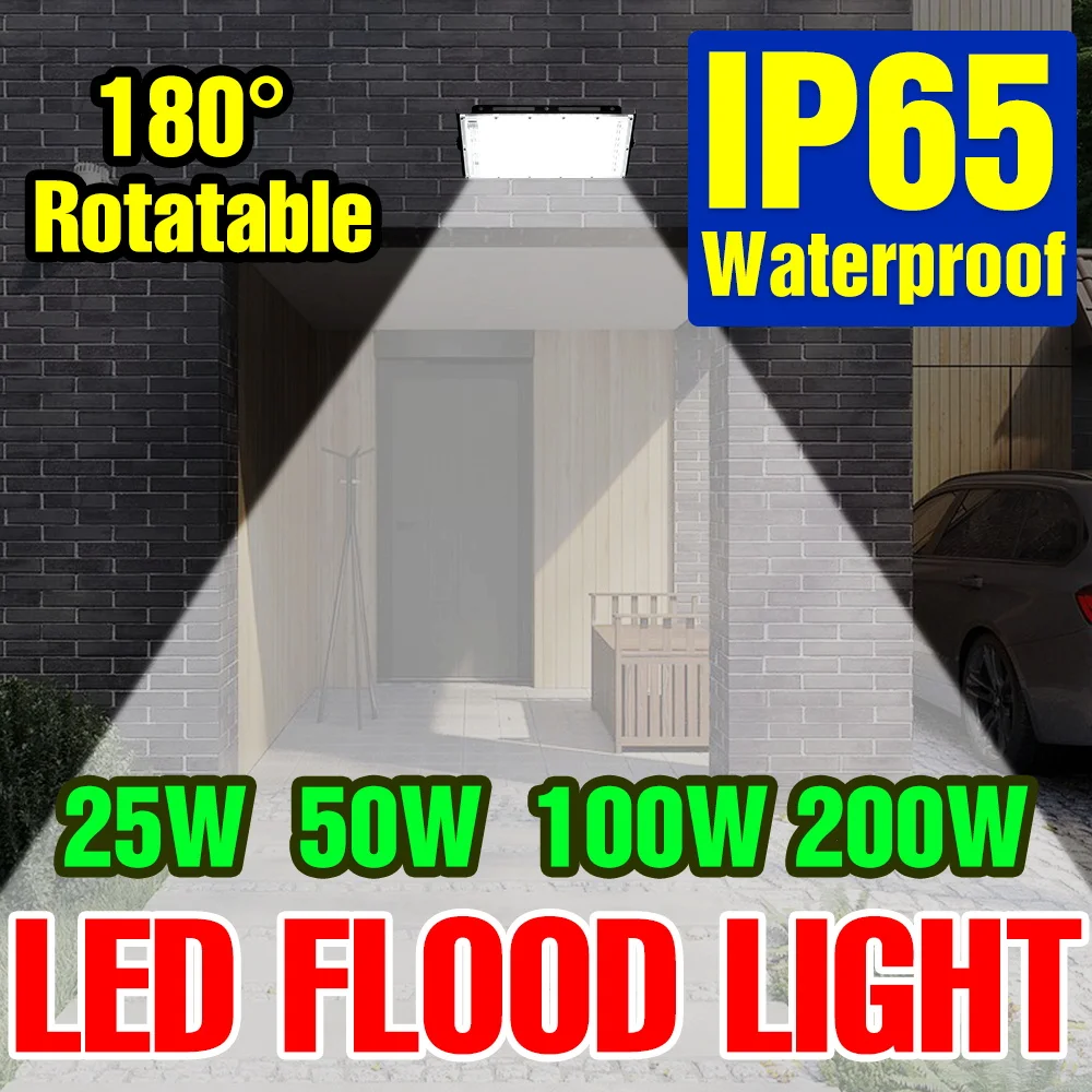 200W LED Floodlight Reflector Spotlight AC220V Outdoor Waterproof Street Lamp Garden Corridor Wall Light SMD2835 Cold/Warm White