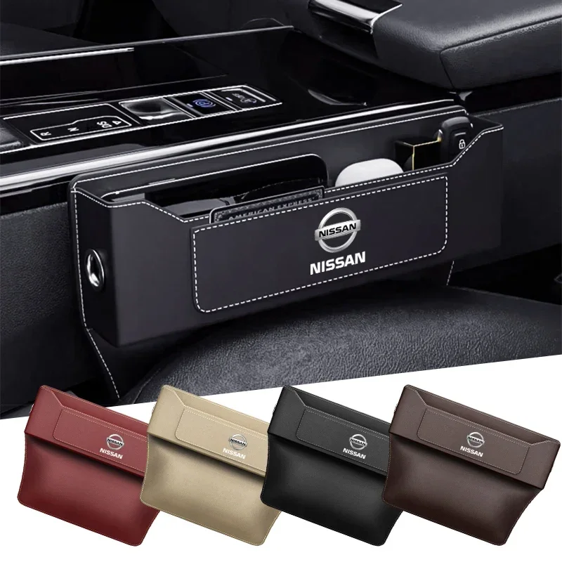 Car Seat Gap Storage Box Car Seat Storage Manager Car Interior Storage Pocket For Nissan Nismo GTR Almera X-Trail Xterra Qashqai