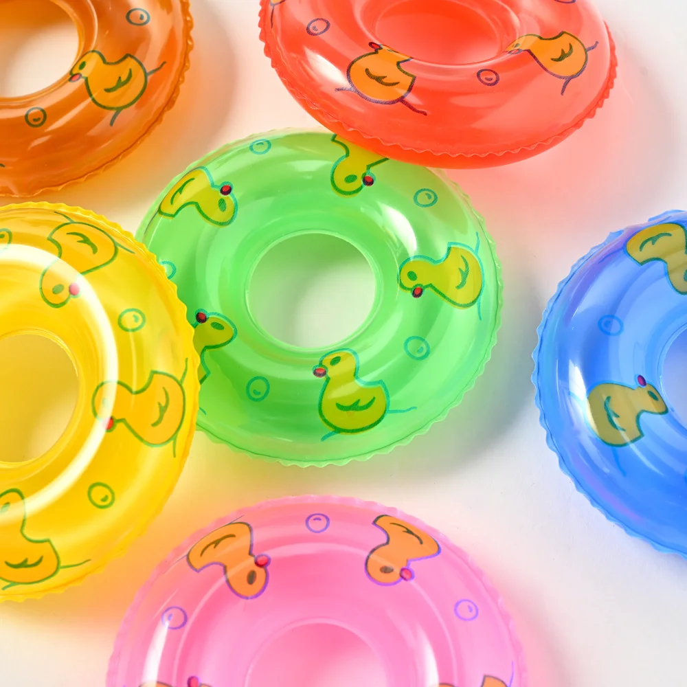 Mini beignets pour enfants, anneau de bain, jouet d'été amusant, accessoire de piscine, anneau flottant, jouets pour canards en caoutchouc, poupée, jouet de bain gonflable
