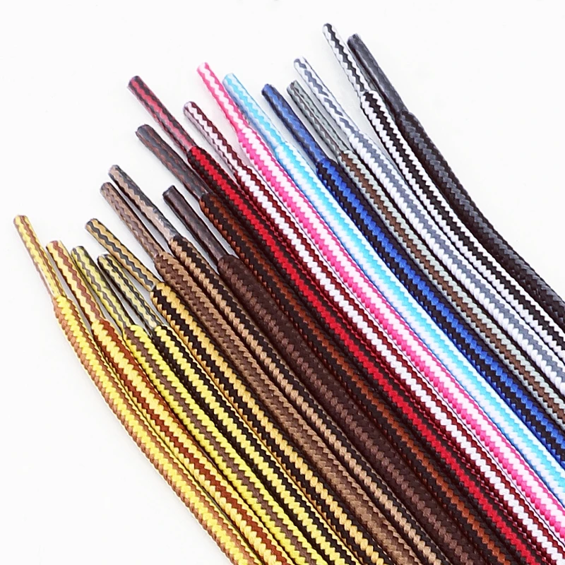 New Round Shoelaces Striped Double Color Shoe Laces Outdoor Hiking Leisure Boots Shoes Lace Sneakers Casual Shoelace Accessories