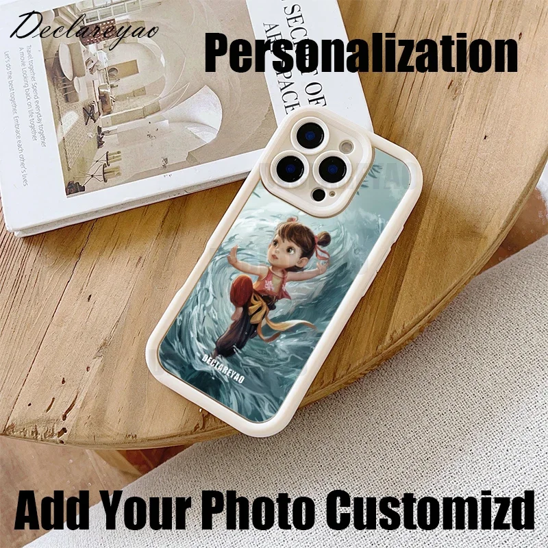 

Image Customize Mirror Case For Apple iPhone 12 Pro Max 16e 16 15 14 Plus 13 Mini Cover Personalized DIY Custom Photo Soft Frame