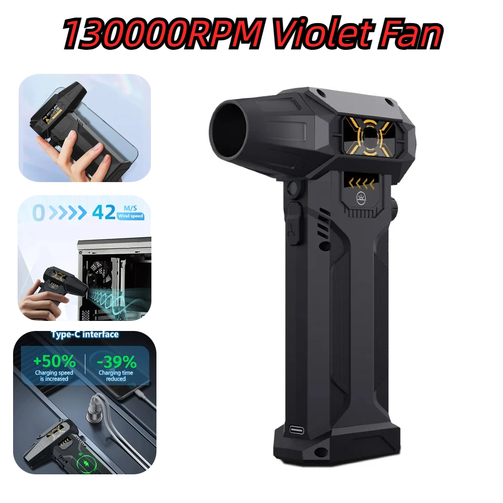 

Mini Turbo Jet Fan 130000RPM Electric Air Duster Blower Infinitely Adjustable Wind Speed 52m/s Car Computer Cleaning Air Dryer