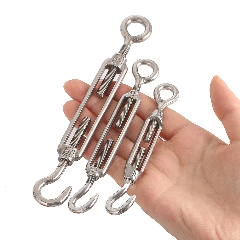 

304 Stainless Steel Heavy Duty Turnbuckle OC/OO/CC Types Corrosion-Resistant Wire Rope Chain Tightener for Outdoor Camping Tools