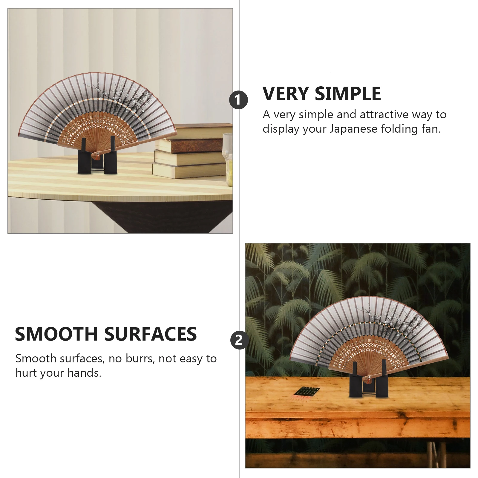 

Japanese Style Fan Holder Standing Cute Fans Jannese Wall-mounted for Wood Stands Oriental Office