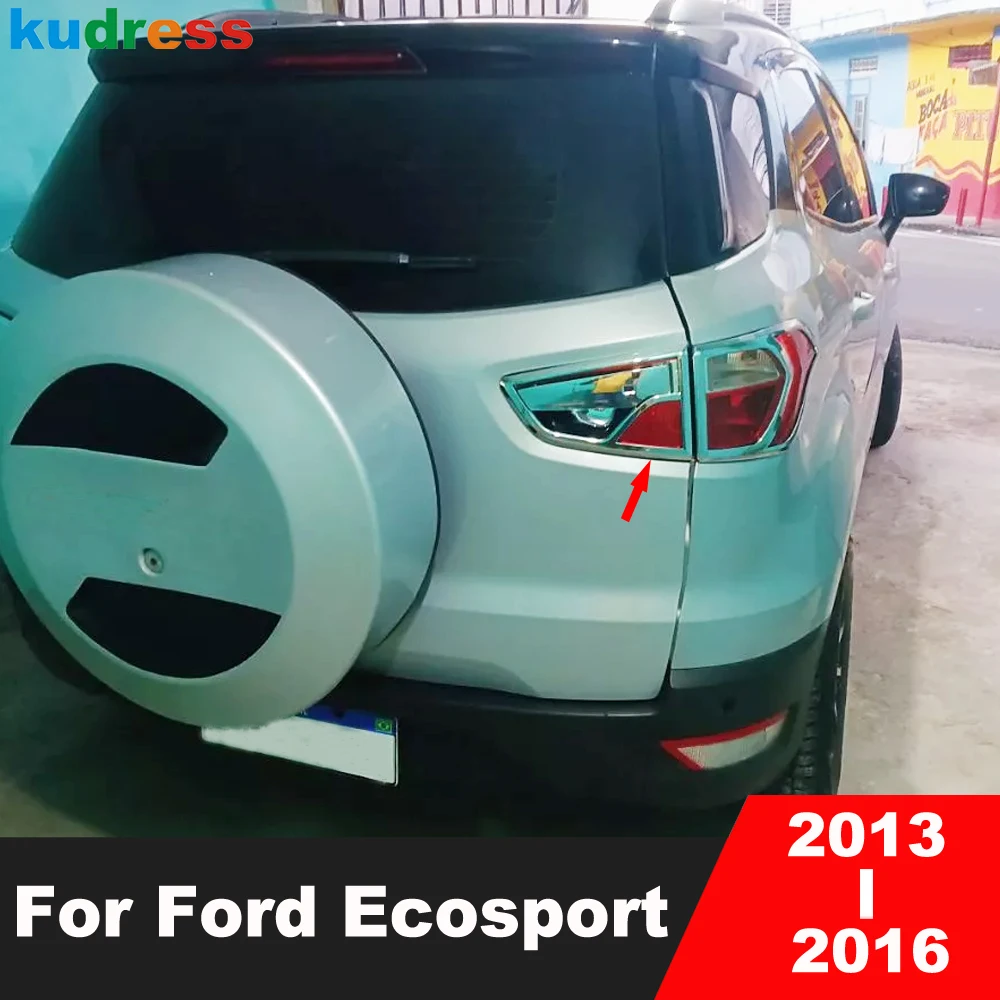 

Car Rear Tail Light Lamp Cover Trim For Ford Ecosport 2013 2014 2015 2016 Chrome Taillight Frame Garnish Trims Accessories
