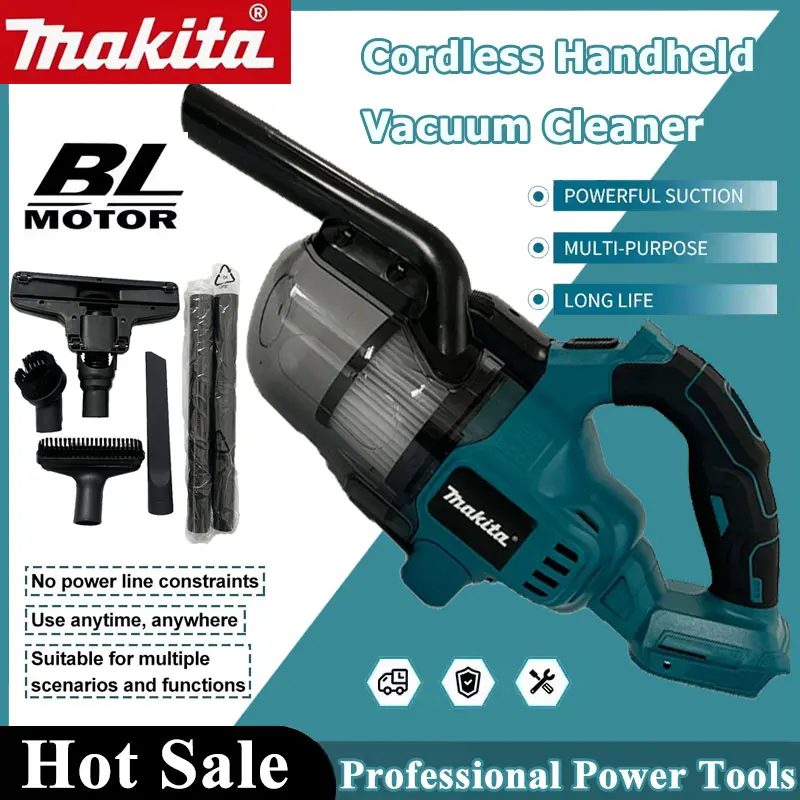 

Беспроводной электрический пылесос Makita со светодиодной подсветкой, портативный бытовой промышленный строительный инструмент для чистки