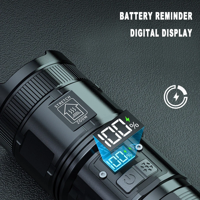 Rechargeable led flashlight High Power Torch USB Hand Lamp Rechargeable Battery Tactical Waterproof Zoomable