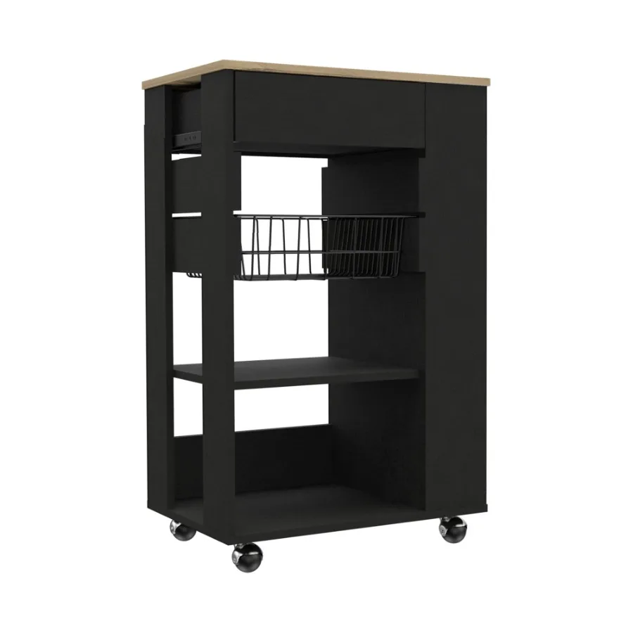 Carrello da cucina Sonex Kitchen Rovere chiaro nero