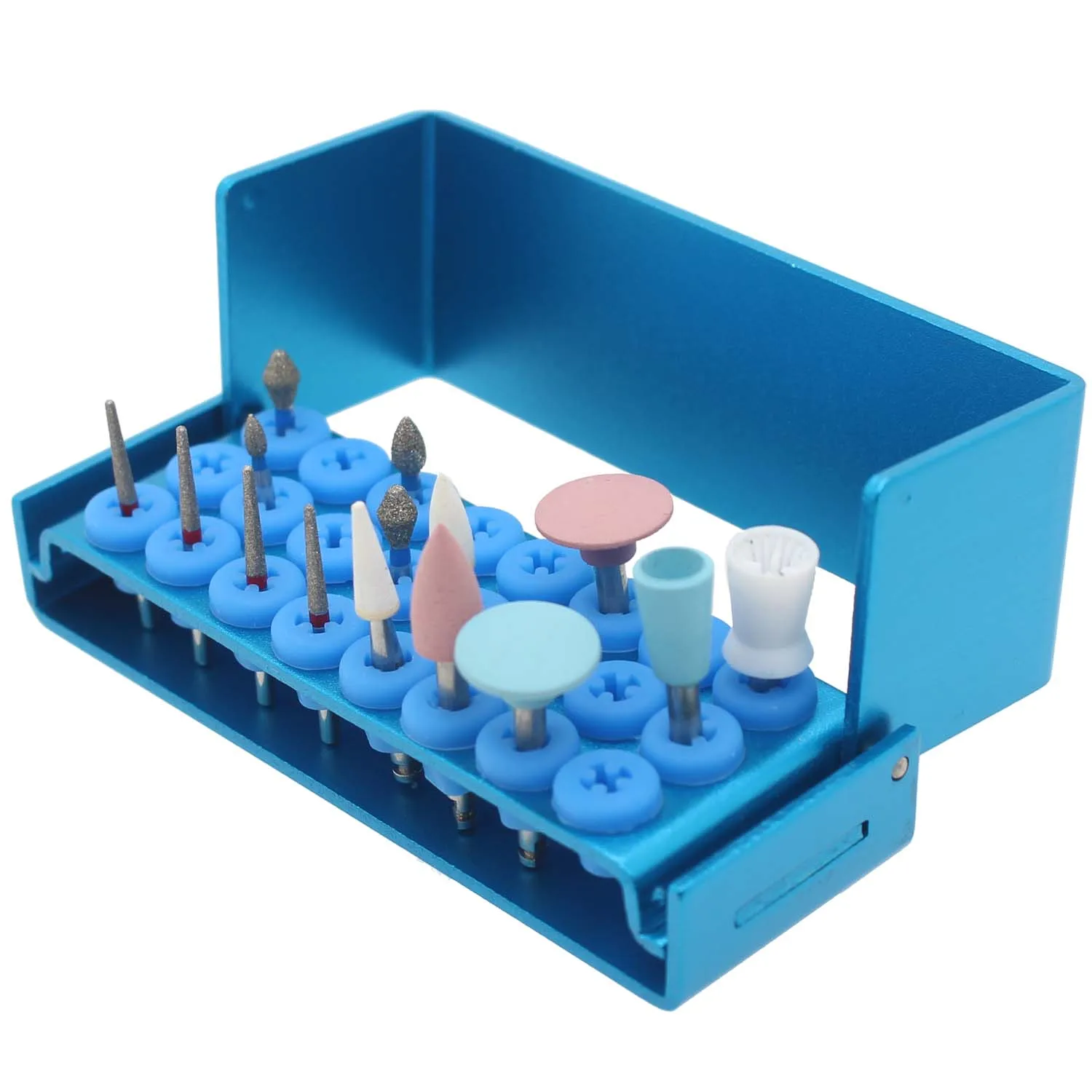 Dental 24 Holes Burs Metal Holder  Cleaning Stand Autoclave Sterilizer For High/Low Speed Dental Burs