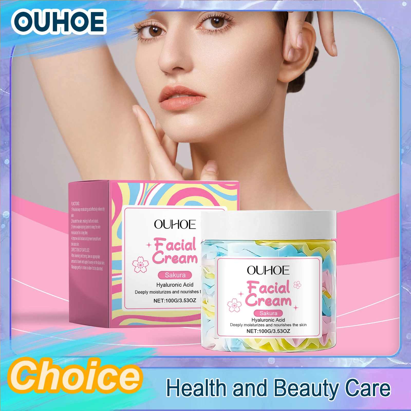 

Sakura Face Cream Wrinkle Remover Smoothing Moisturizer Dry Fade Fine Lines Whitening Nourishing Oil Control Repair Skin Care