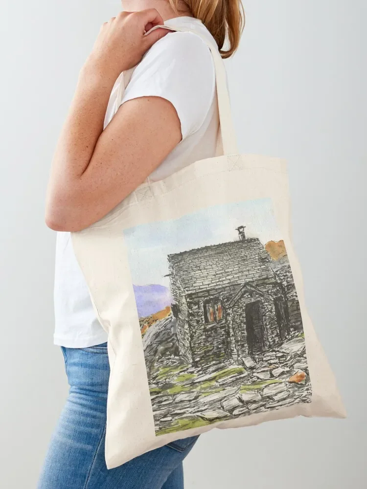 Dubs Bothy within Honister Slate Mine estate in the English Lake District Tote Bag custom tote bag tote bag women