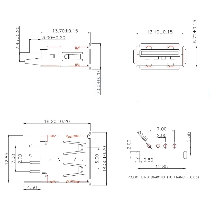 10 個/USB-256-Bryh130 USB-256-Bryh137 USB-256-Bryh150 USB コネクタ