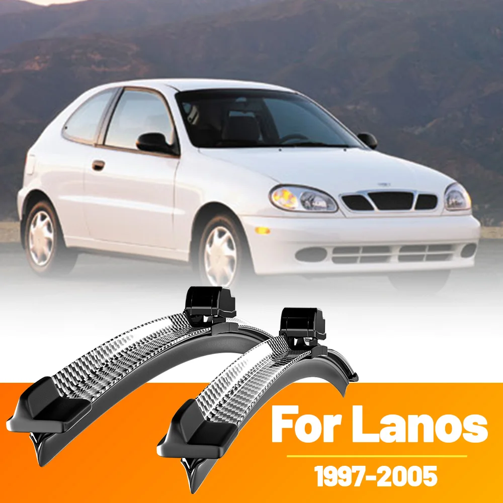 2 uds limpiaparabrisas delantero limpiaparabrisas de fibra de carbono para Daewoo Lanos 1997-2005 1998 1999 2000 2001 2002 2003 2004