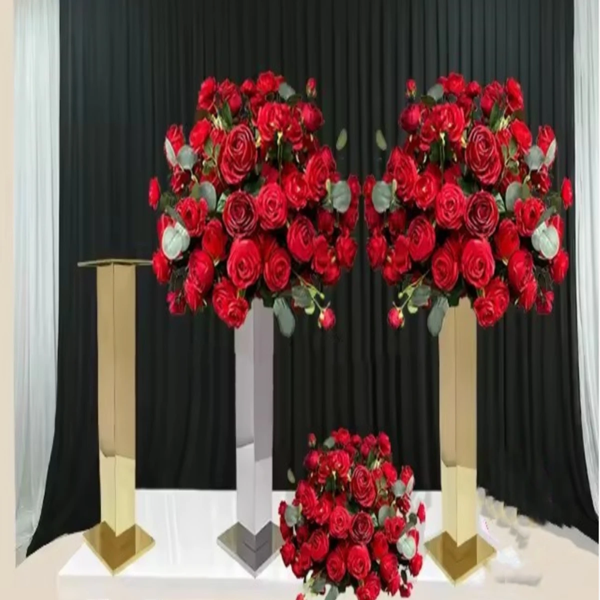 

10pcs(10cm to 120cm)Gold Wedding Supplies Tall Flower Vase Table Centerpieces Flower Stand for Wedding Centerpieces Decoration