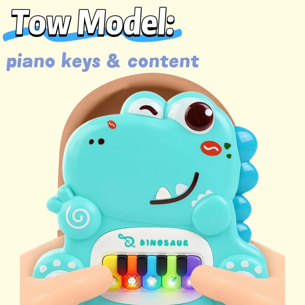 لطيف يونيكورن الطوقان ديناصور على شكل لوحة المفاتيح الإلكترونية للأطفال ABS المواد التعليم المبكر ألعاب التنوير الموسيقية للجنسين #4
