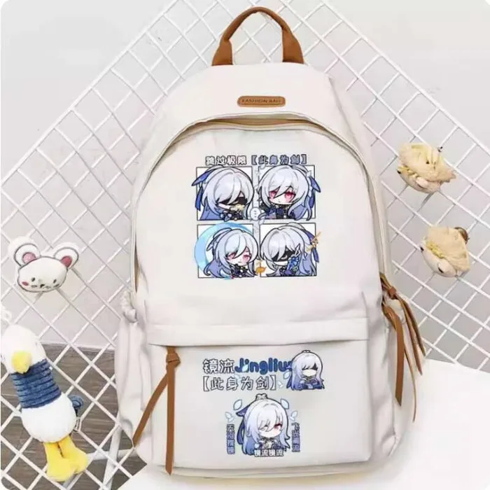 

Anime Honkai: Star Rail Jingliu Schoolbag Backpack High-Capacity Shoulder Bag Cosplay Student Teenage Gift B584 Anime