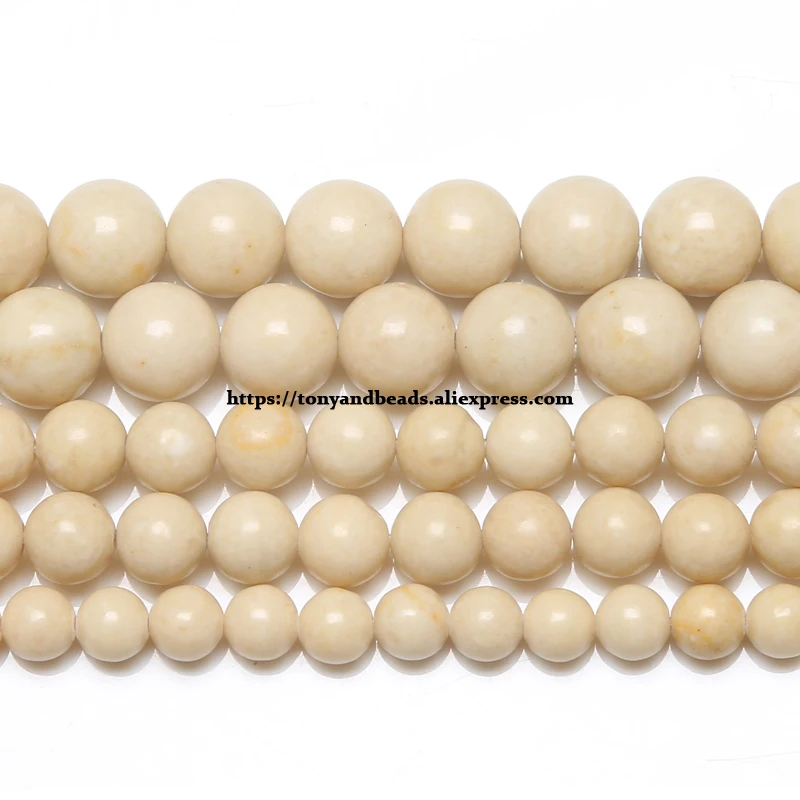 Natural Stone White Jasper Round Loose Beads 15\