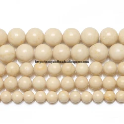 Natural Stone White Jasper Round Loose Beads 15