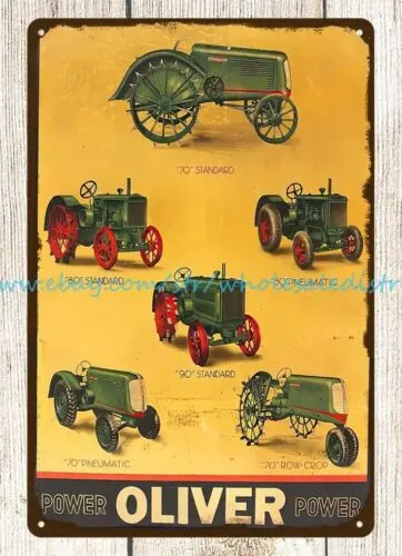 Oliver Power Tractor FARM MACHINERY metal tin sign wall furnishings