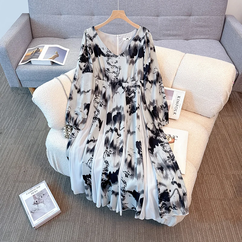 

Элегантная винтажная женская одежда больших размеров с v-образным вырезом и длинными рукавами Fairycore Evening High Street