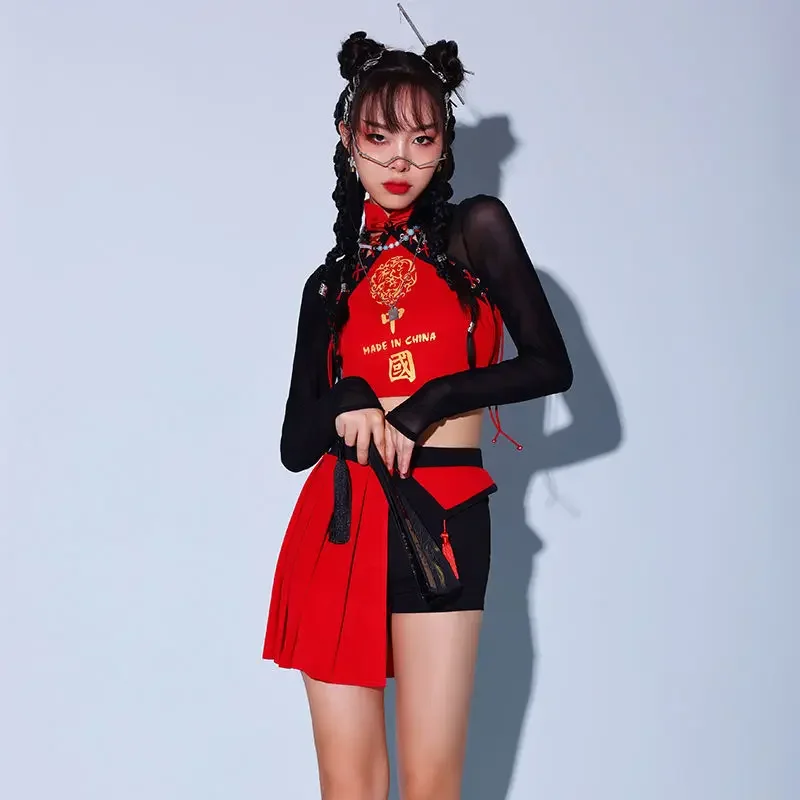 Chinese Style Jazz Dance Suit Sexy Guochao Adult Street Dance Costume Kpop Singing Costume Female Troupe Performance Suit