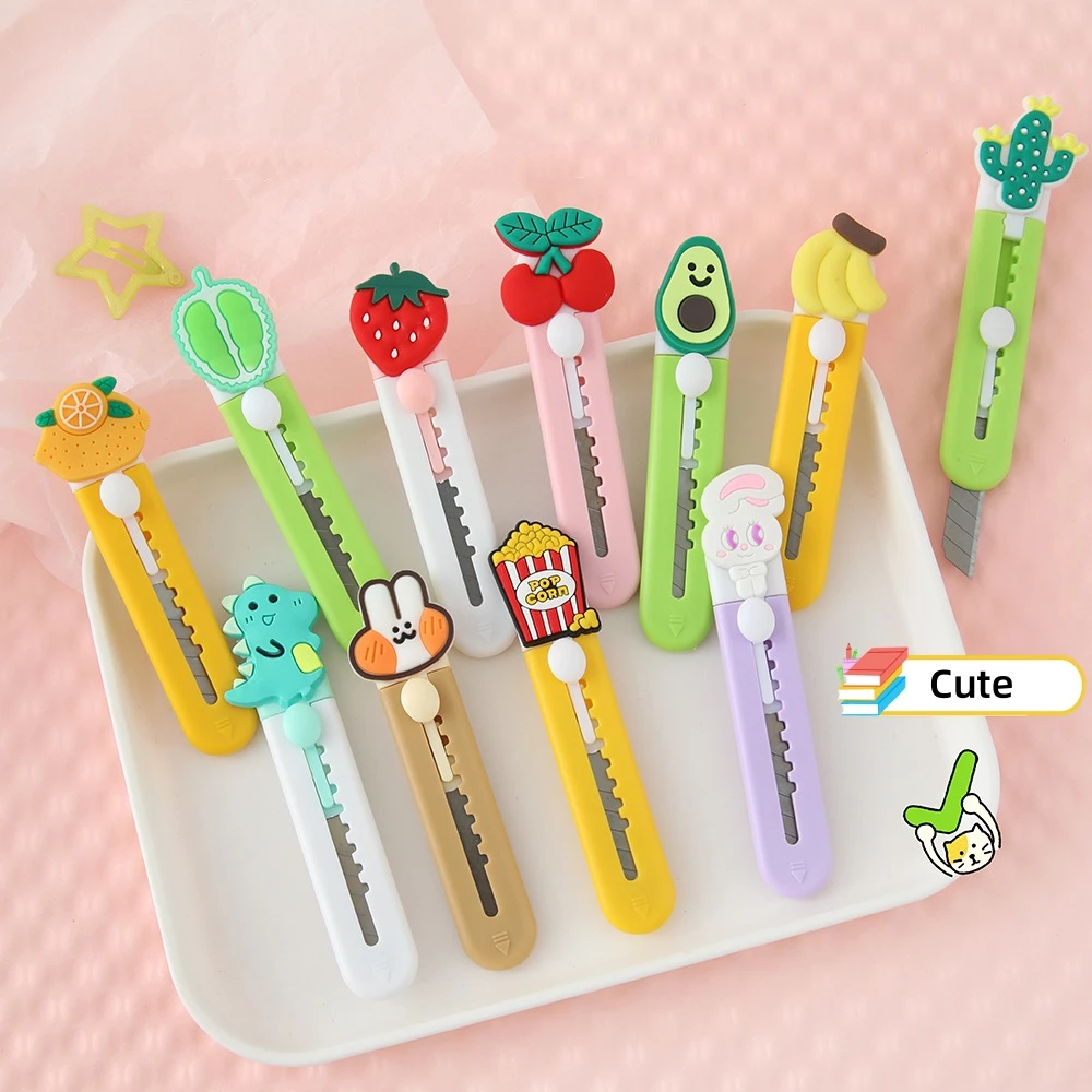 Paper Cutter Metal Portable Cutting Knife Stationery Razor Blade Plastic Mini Utility Knife For Art Projects Office Diy Crafts