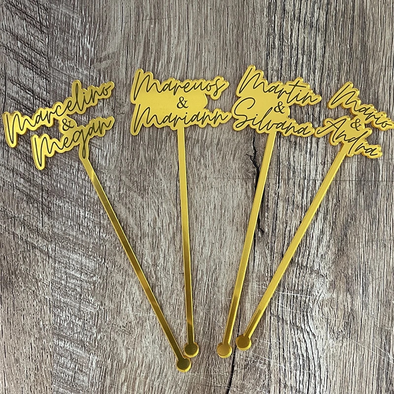 

50PCSPersonalized Heart Drink stirrers sticks Party picks Name drink stirrers Bridal shower Custom stir stick Wedding decor