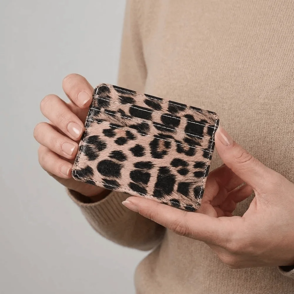 Classics Pu Leather Leopard Print Card Holder Multi-functional Ultra-thin Credit Card Holder Slim Mini Bank Card Case Men/Women