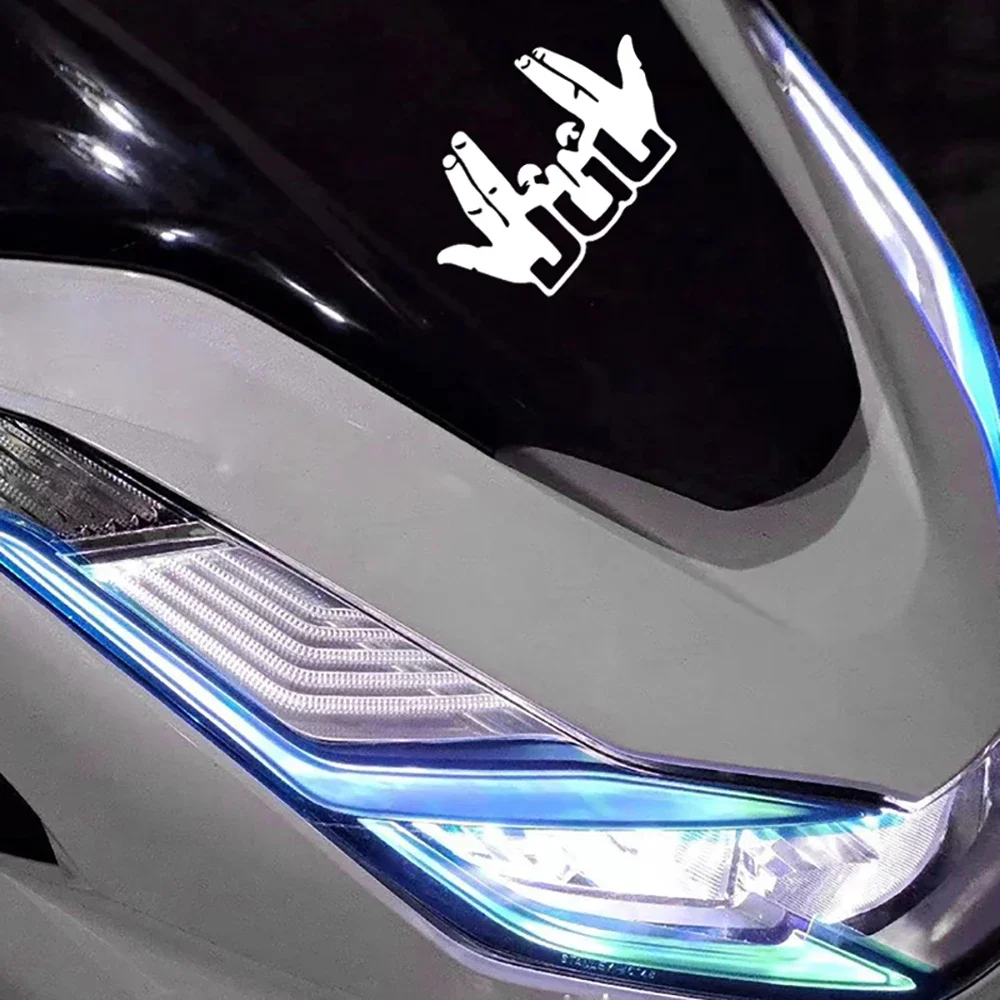 1PC 2026 New Funny JUL Finger Motorcycle Stickers Motorbike Moto Helmet Fuel Tank Front Fairing Scooter Vinyl Decal Accessories